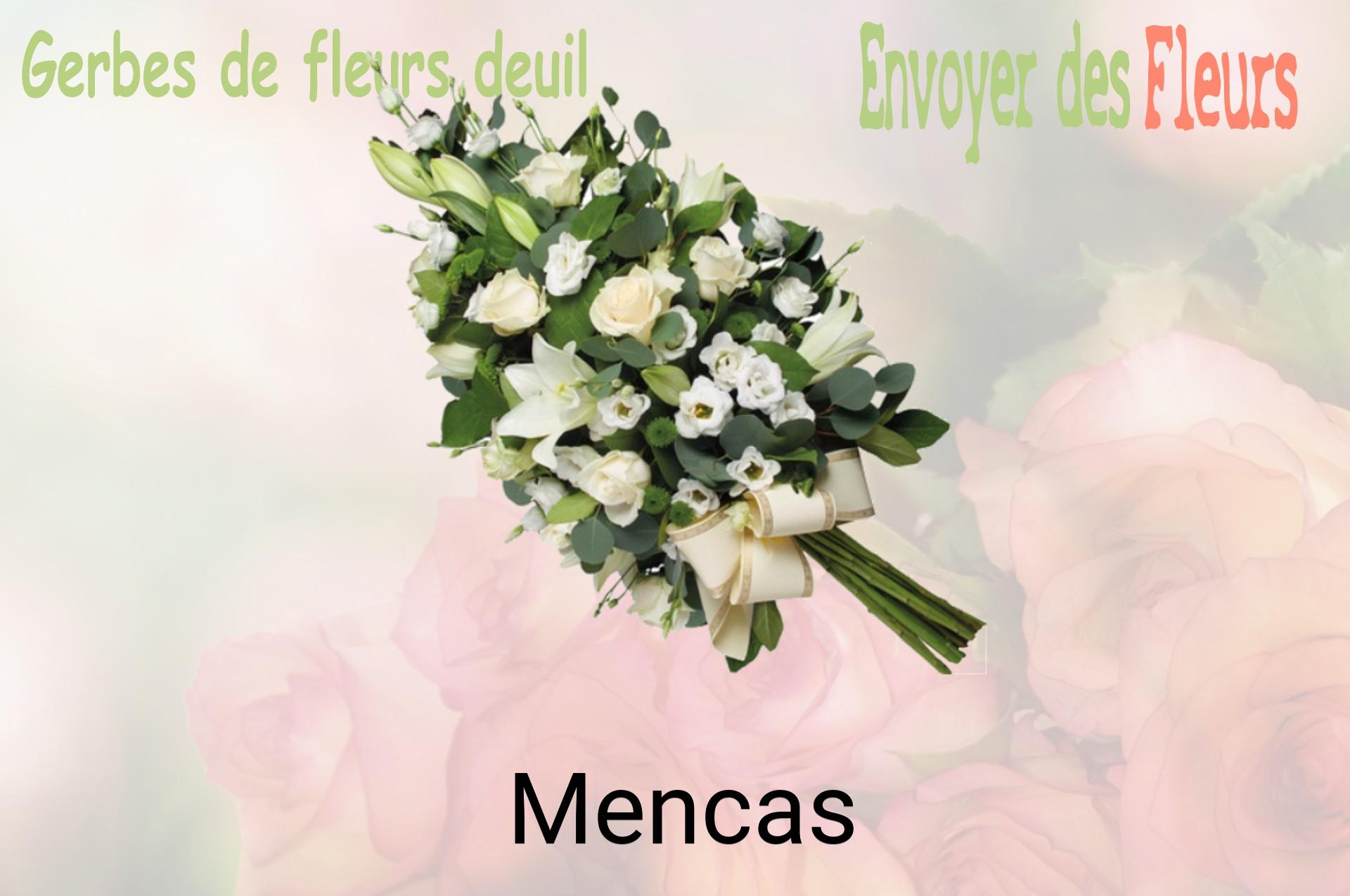 Gerbe de fleurs de deuil livrée à Mencas